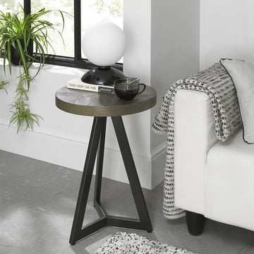 Bentley Designs Ellipse Fumed Oak Lamp Table